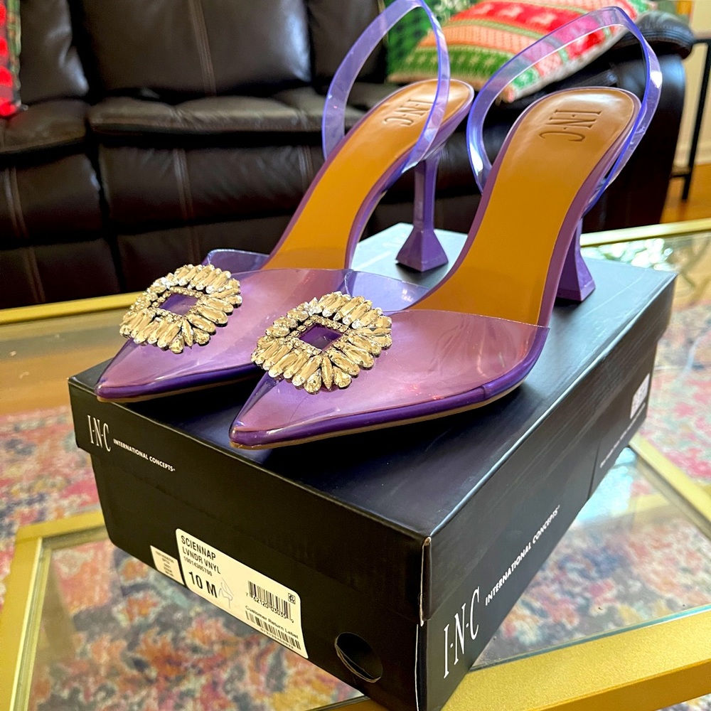 INC Scienna Vinyl Slingback Pumps in Lavender never worn